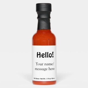 Hello add name message simple minimal business tem hot sauces