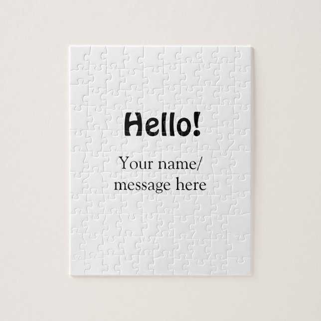 Hello add name message simple minimal business tem jigsaw puzzle (Vertical)