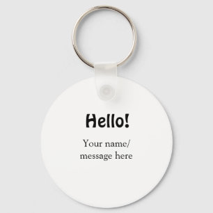 Hello add name message simple minimal business tem keychain