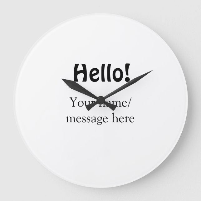 Hello add name message simple minimal business tem large clock (Front)