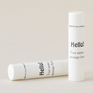 Hello add name message simple minimal business tem lip balm