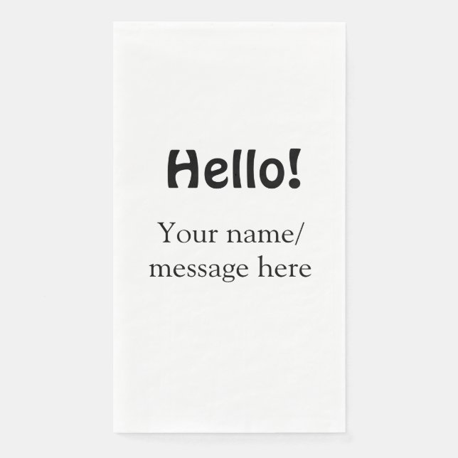 Hello add name message simple minimal business tem paper guest towels (Front)