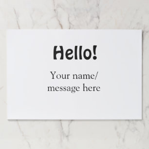 Hello add name message simple minimal business tem paper pad