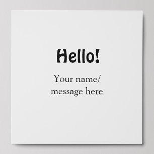 Hello add name message simple minimal business tem peel and stick photo tile