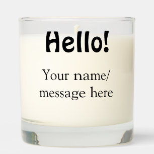 Hello add name message simple minimal business tem scented candle
