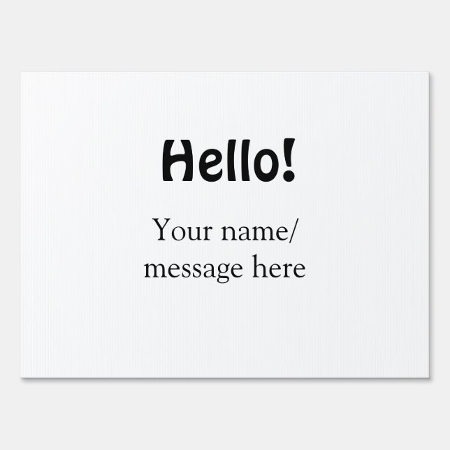 Hello add name message simple minimal business tem sign (Front)