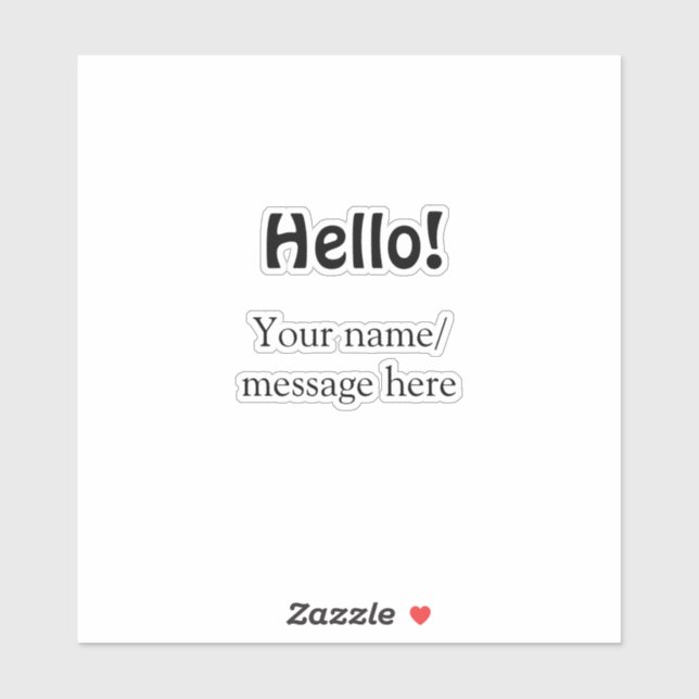 Hello add name message simple minimal business tem sticker (Sheet)