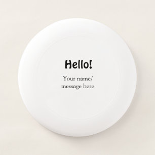 Hello add name message simple minimal business tem Wham-O frisbee