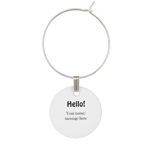 Hello add name message simple minimal business tem wine charm (Front)