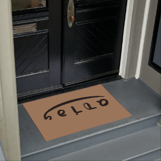 hello adios ambigram two way doormat
