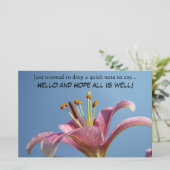 HELLO and HOPE all is well! Stationery Quick Note (Standing Front)