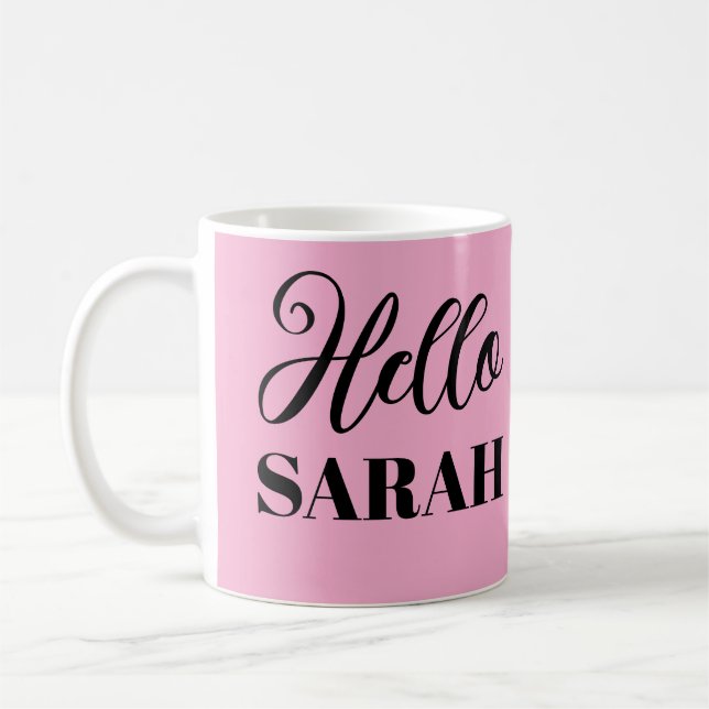 Hello and your name coffee mug (Left)