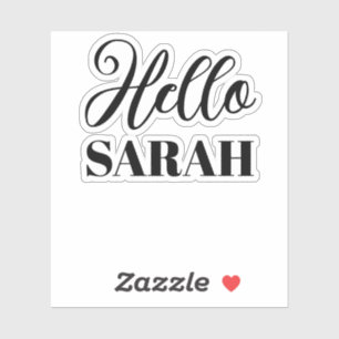 Hello and your name sticker