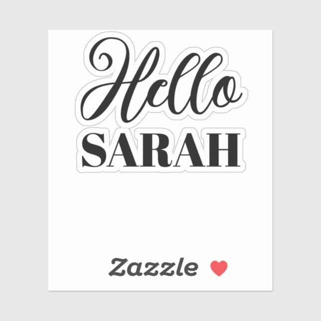 Hello and your name sticker (Sheet)