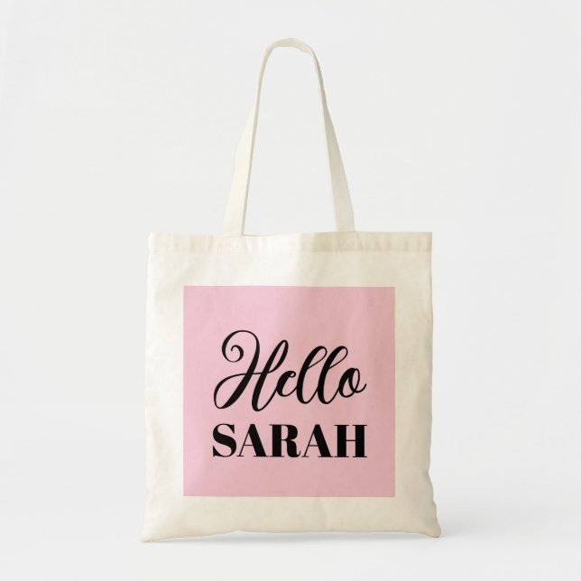 Hello and your name tote bag (Front)