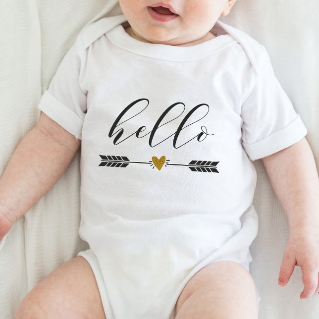 Hello Arrow with Heart Baby Bodysuit (Creator Uploaded)
