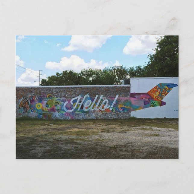 Hello Art Wall in Austin, Texas Postcard (Front)