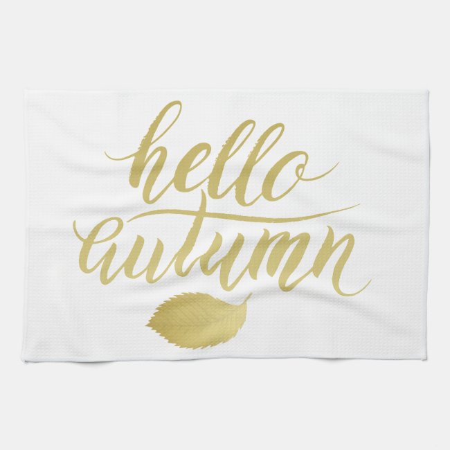 Hello Atumn | Faux Gold Brush Script