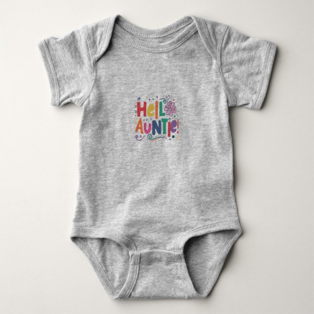 Hello Auntie baby body suit  Baby Bodysuit (Front)
