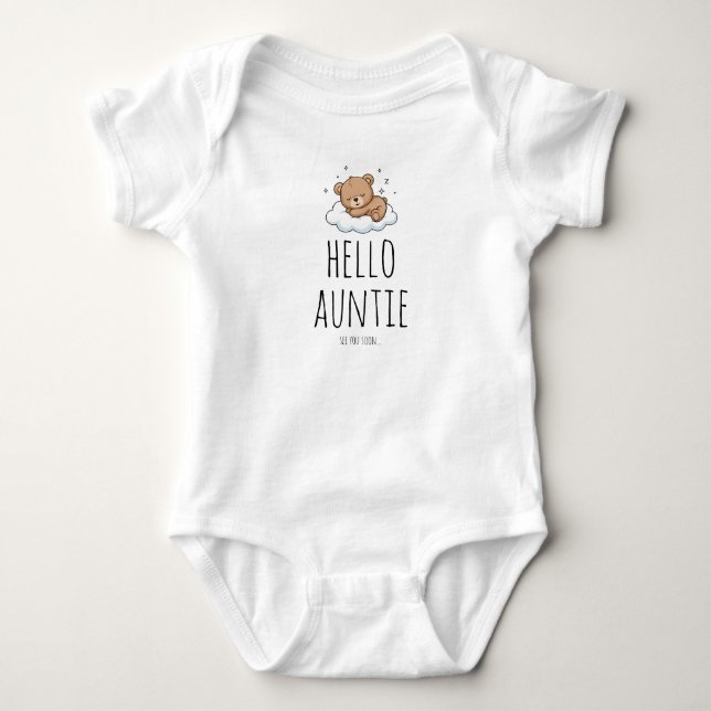 Hello Auntie Pregnancy Announcement for Aunt Baby Bodysuit (Front)