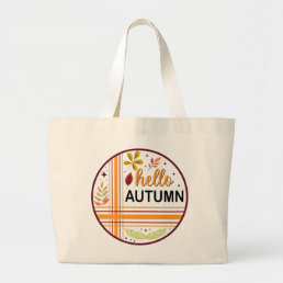 Hello Autumn Canvas Tote Bag Fall Book Bag