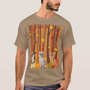 Hello Autumn Chihuahua Maple Leaf Fall Pumpkin Men T-Shirt