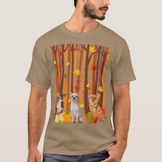 Hello Autumn Chihuahua Maple Leaf Fall Pumpkin Men T-Shirt