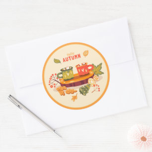 Hello Autumn Classic Round Sticker