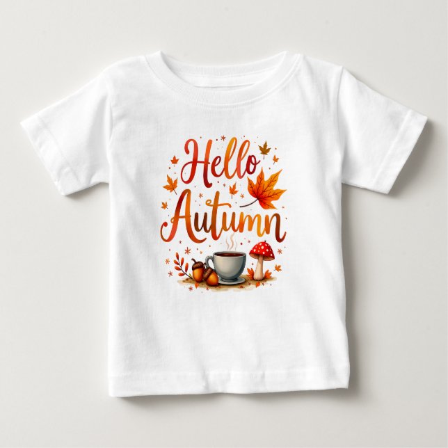 Hello Autumn, cozy nostalgia Baby T-Shirt (Front)