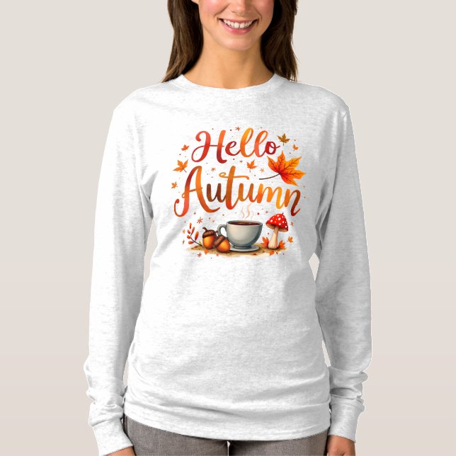 Hello Autumn, cozy nostalgia T-Shirt (Front)