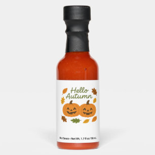 Hello Autumn Cute Smiling Pumpkins Classic T-Shirt Hot Sauces