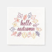 Hello Autumn Fall Floral Typography Modern