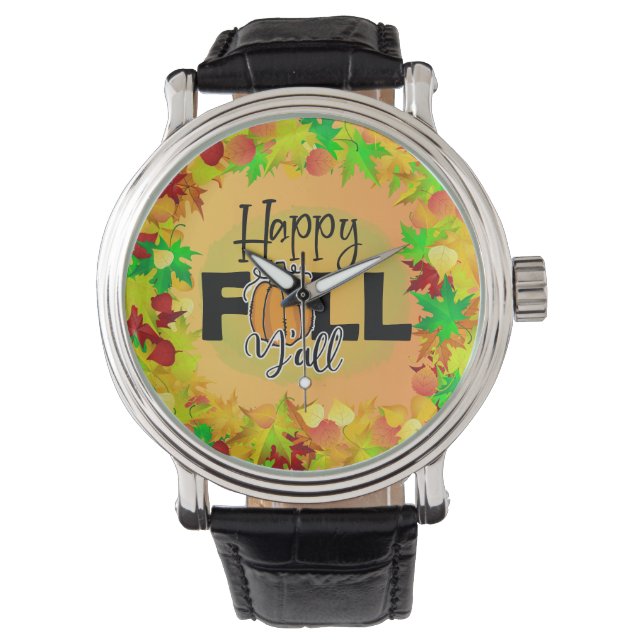 Hello autumn fall harvest Thanksgiving thankful Watch (Front)