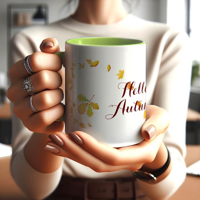  Hello autumn fall maple leaves Coffee MUG (Creator Uploaded)