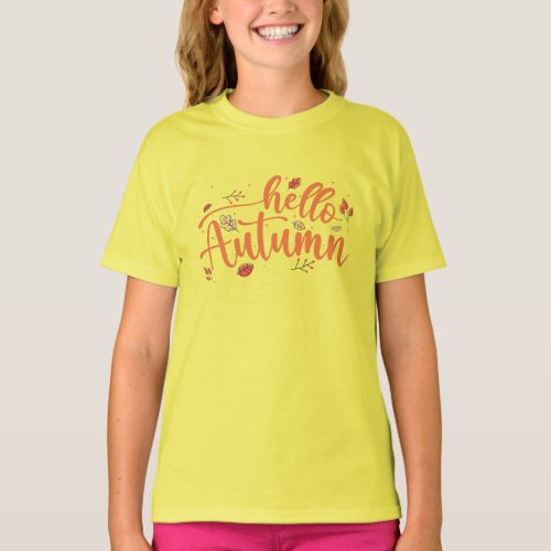 Hello Autumn Fall Season Thanksgiving Family T_Shirt