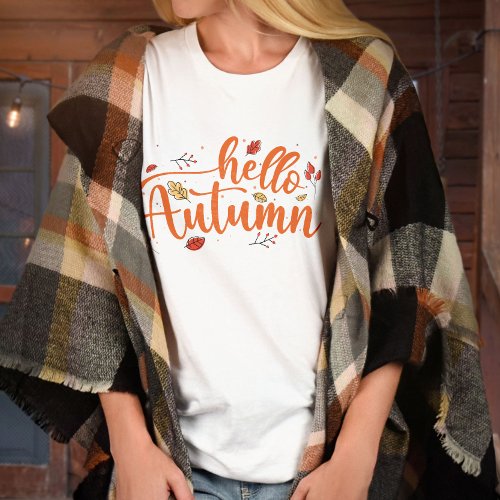 Hello Autumn Fall Season Thanksgiving Family T_Shirt