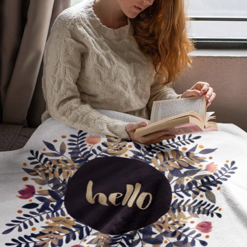 Hello autumn fleece blanket