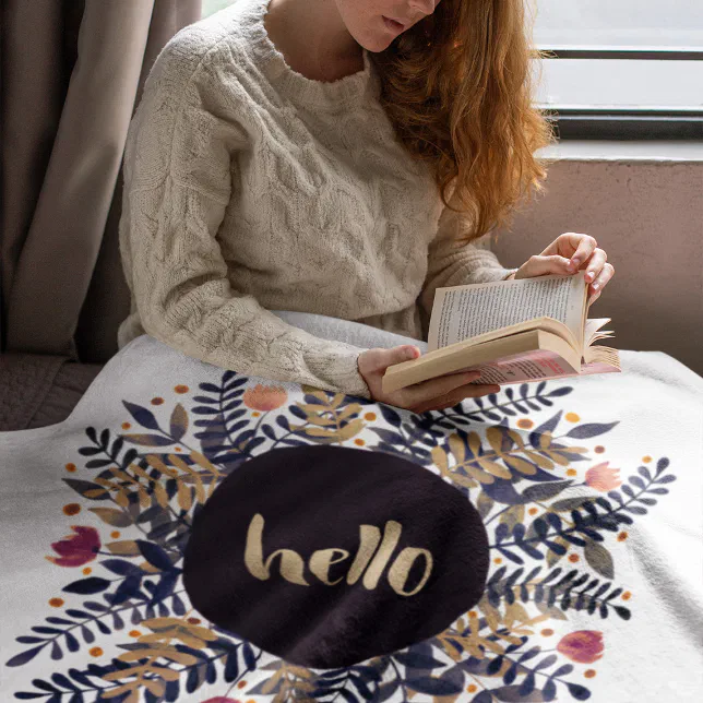 Hello autumn fleece blanket
