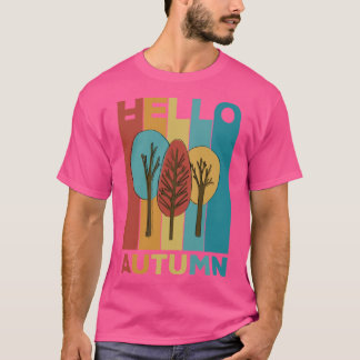 Hello Autumn Hello Fall Retro Vintage Design for c T-Shirt