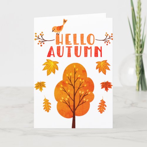 Hello Autumn Holiday Card