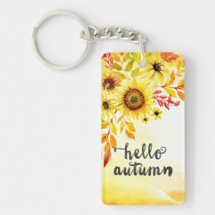 Hello autumn keychain