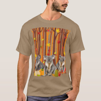 Hello Autumn Koala Maple Leaf Fall Pumpkin Mens Wo T-Shirt