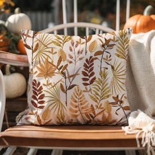 Hello Autumn Leaves Throw Pillow