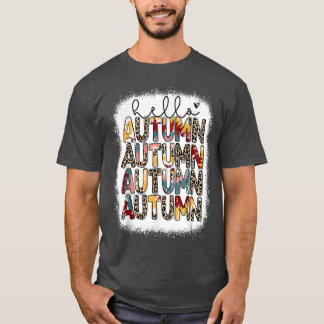 Hello Autumn Leopard Fall Yall Hello Fall Autumn M T-Shirt