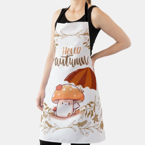 Hello Autumn Mushroom Apron