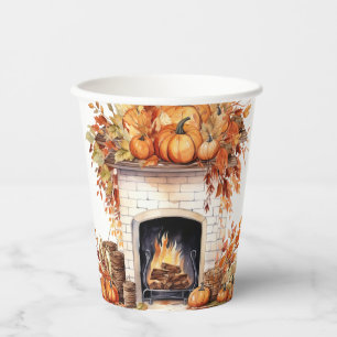 Hello Autumn Paper Coffee Fall mug, Vintage fall  Cups