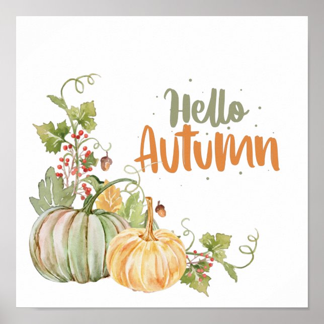 Hello Autumn Print, Value Poster Paper (Matte) (Front)