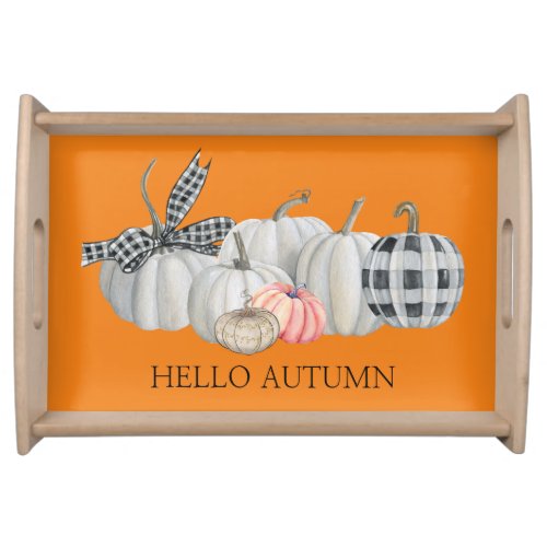 Hello Autumn Pumpkin Serving Tray