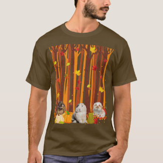Hello Autumn Rabbit Maple Leaf Fall Pumpkin Mens W T-Shirt