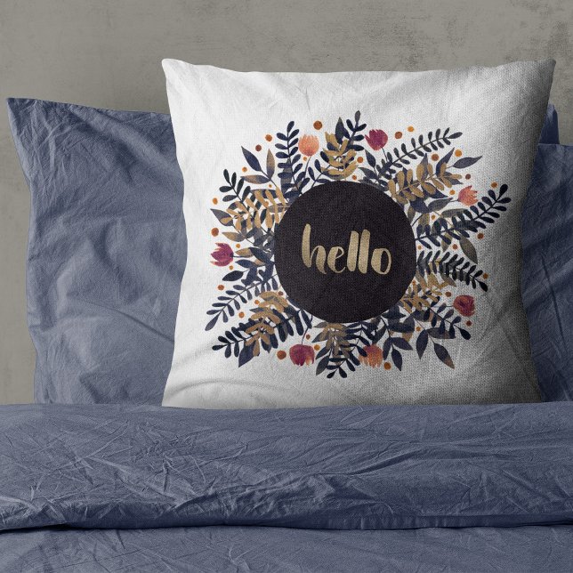 Hello autumn throw pillow (Creator Uploaded)